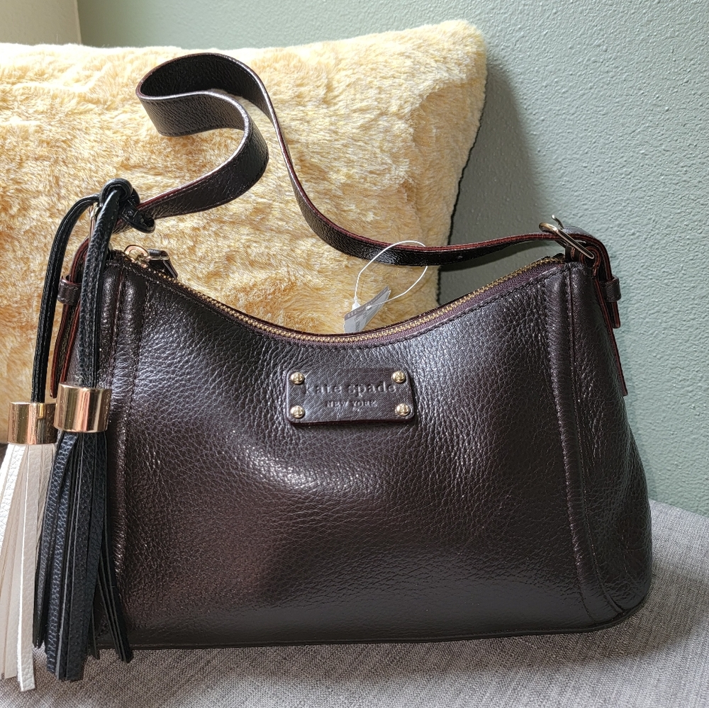Euc Kate Spade glitter speck leather bag purse
